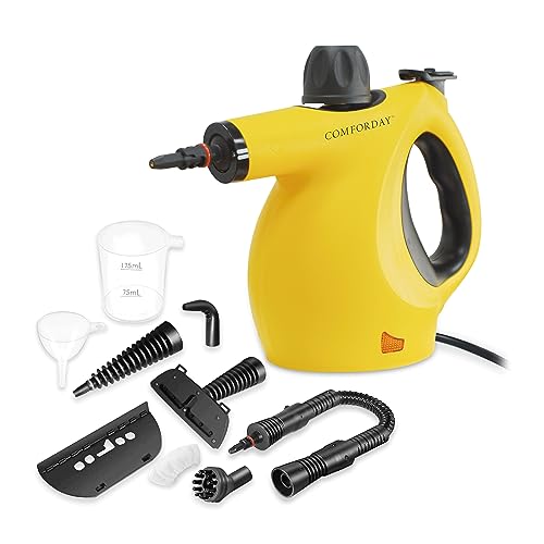 Comforday Portable Steam Cleaner, Multi-Purpose Steam Cleaner with 9 Accessories for Carpets, Curtains, Sofas, Kitchens, Bathrooms and More Steam Cleaner Portable Steam Cleaner (EU)
