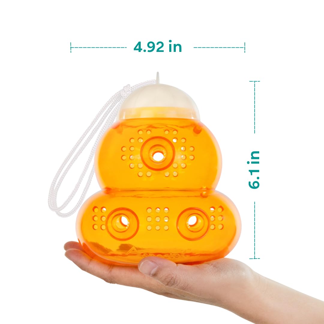 Wasp Trap 2 Pcs, Effective Bee and Wasp Nest Killer traps for Outdoor-Indoor, Yellow Jacket Traps, Bee trap, Hornet Trap, Lightweight Wasps Catcher, Hourglass-Shaped ASPECTEK Fly control (EU)
