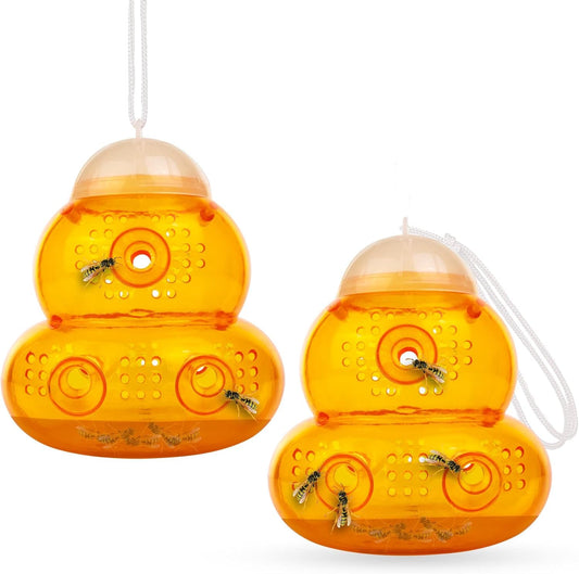 Wasp Trap 2 Pcs, Effective Bee and Wasp Nest Killer traps for Outdoor-Indoor, Yellow Jacket Traps, Bee trap, Hornet Trap, Lightweight Wasps Catcher, Hourglass-Shaped ASPECTEK Fly control (UK)