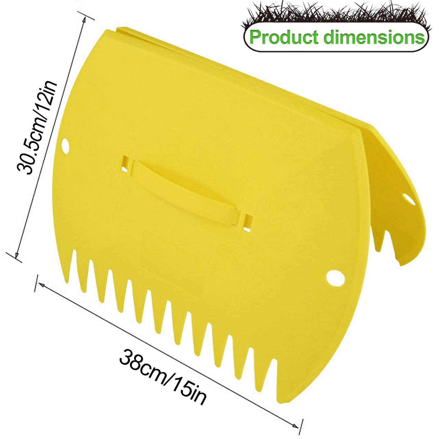 GardenHOME Garden and Yard Leaf Scoops Hand Rakes, Large Sized Leaf Grabbers, Leaf Collector,1 Pair (Yellow) (EU&UK)
