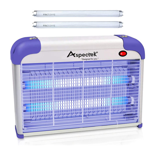 ASPECTEK Upgraded Electric Zapper 20W Insect Killer Insect Killer Mosquito Fly Moth Wasp Indoor Insect Repellent (Includes 2 Free Spare Bulbs) (EU)