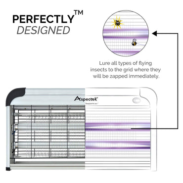 ASPECTEK Professional Electronic Indoor Insect killer, Commercial fly zapper 30w, Bug Zapper, ,Mosquito Killer,30W UV Bulbs for Home & Commercial Use (UK PLUG)