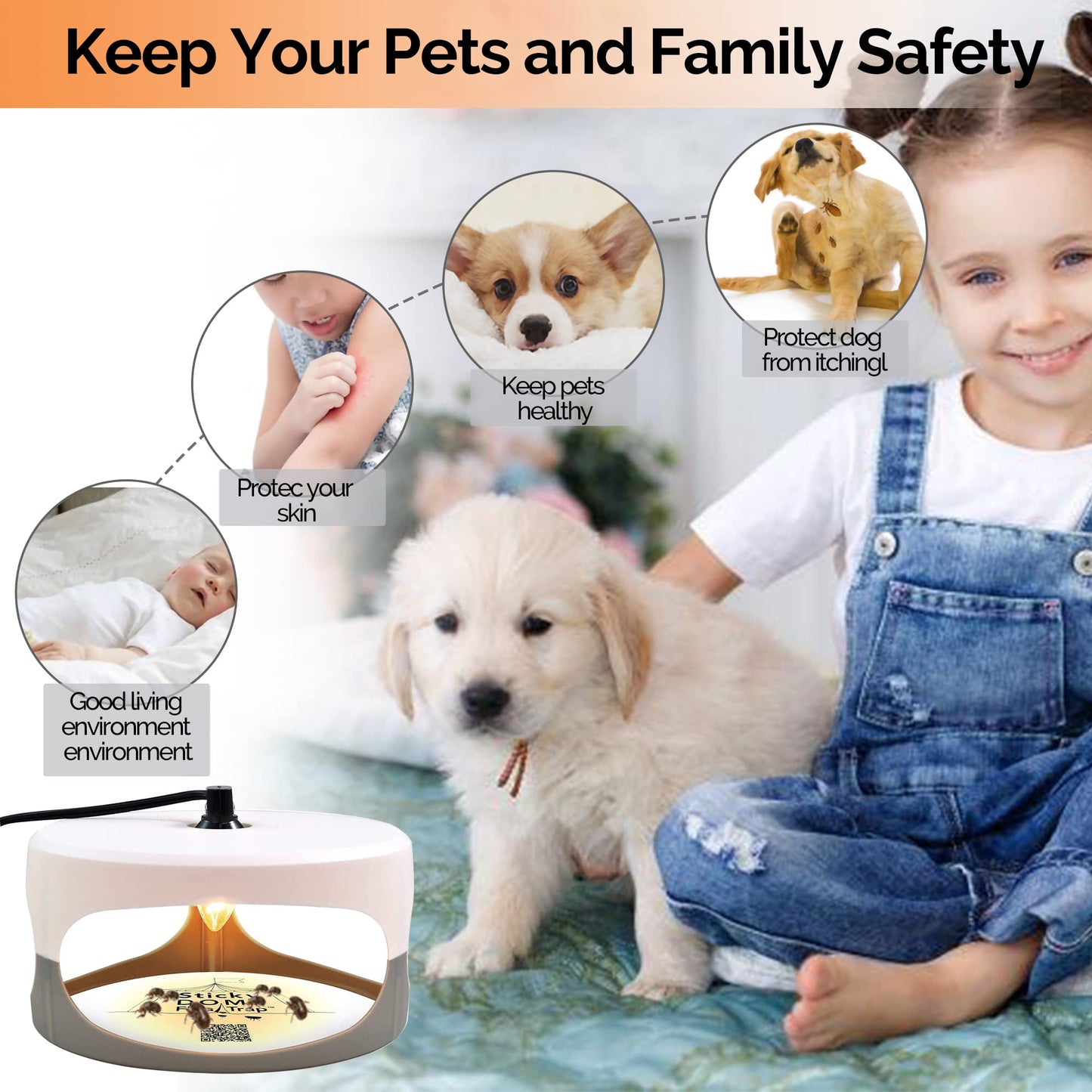ASPECTEK Sticky Dome Flea Trap with 2 Sticky Discs. Odorless, Non-Toxic, Natural Insect Traps, Safe for Indoor Use, Children and Pets - 2 Pack (UK)