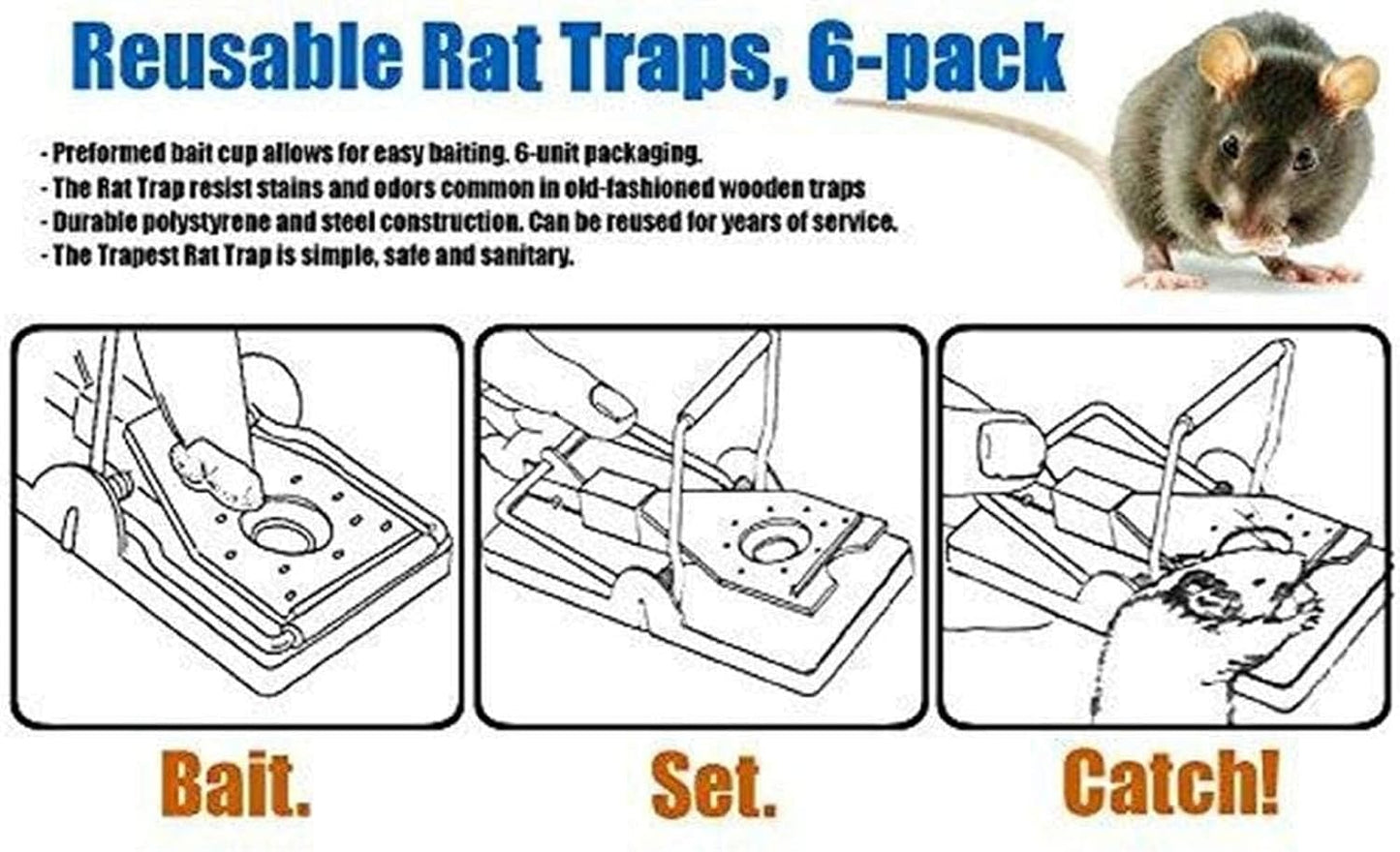 ASPECTEK Rat Trap, Instantly Quick Response for Rodents, Pack of 2 (UK)