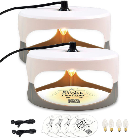 ASPECTEK Sticky Dome Flea Trap with 2 Sticky Discs. Odorless, Non-Toxic, Natural Insect Traps, Safe for Indoor Use, Children and Pets - 2 Pack (UK)