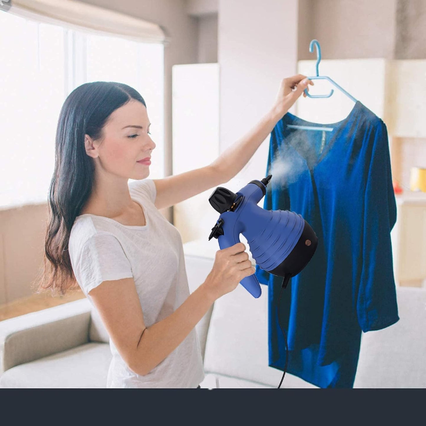 COMFORDAY Handheld Steam Cleaner, Multipurpose Portable Steam Cleaner with 9 Accessories for Removing Stains, Carpets, Curtains, Car Seats, Kitchen, Bed Bugs, Floor, Bathroom (EU)