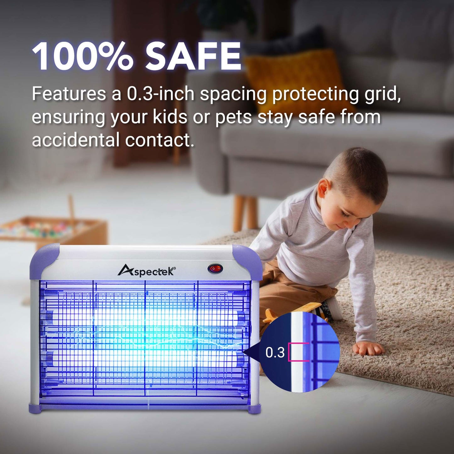 ASPECTEK Upgraded Electric Zapper 20W Insect Killer Insect Killer Mosquito Fly Moth Wasp Indoor Insect Repellent (Includes 2 Free Spare Bulbs) (EU)
