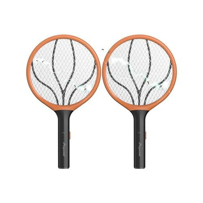 ASPECTEK Electric Insect Racket, 2 PCS Electric Mosquito Swatter 3000V Rechargeable with Stable Base Against Mosquitoes Flies Flying Insects, Energy Saving (EU)
