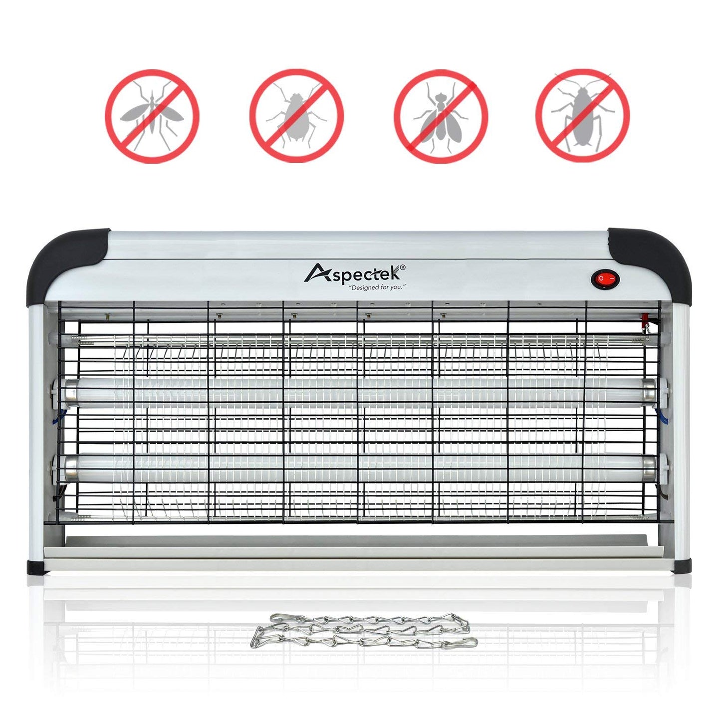 ASPECTEK Professional Electronic Indoor Insect killer, Commercial fly zapper 30w, Bug Zapper, ,Mosquito Killer,30W UV Bulbs for Home & Commercial Use (UK PLUG)