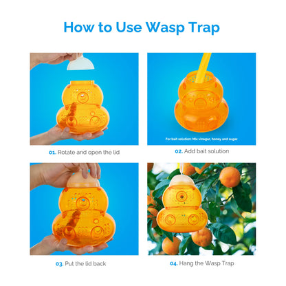 Wasp Trap 2 Pcs, Effective Bee and Wasp Nest Killer traps for Outdoor-Indoor, Yellow Jacket Traps, Bee trap, Hornet Trap, Lightweight Wasps Catcher, Hourglass-Shaped ASPECTEK Fly control (EU)