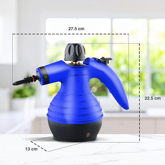 Comforday Multi-Purpose steam cleaner handheld with 9-Piece Accessories, Perfect for Stain Removal, Curtains, Car Seats, Floor, Bathroom  (UK)