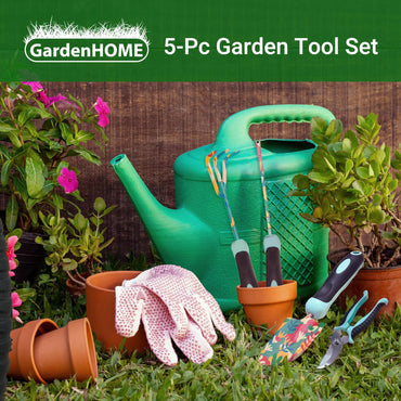 GardenHOME 5 Pcs Premium Durable Garden Tools Set with Ergonomic Non-Slip Handle (Floral Set) (EU)