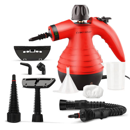 Comforday Multi-Purpose steam cleaner handheld with 9-Piece Accessories, Perfect for Stain Removal, Curtains, Car Seats, Floor, Bathroom  (UK)