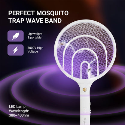Aspectek 2 Packs Electric Mosquito Raquette 3000 V, Rechargeable Insect Tiller for Indoor and Outdoor Use, USB Charging Cable (EU)