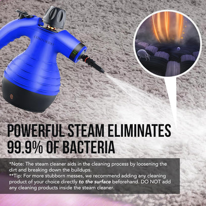 Comforday Multi-Purpose steam cleaner handheld with 9-Piece Accessories, Perfect for Stain Removal, Curtains, Car Seats, Floor, Bathroom  (UK)